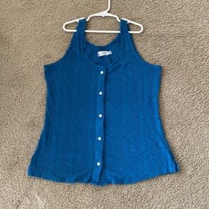 Carve Designs button front tank top in bright blue